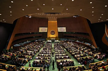 The UN General Assembly Hall