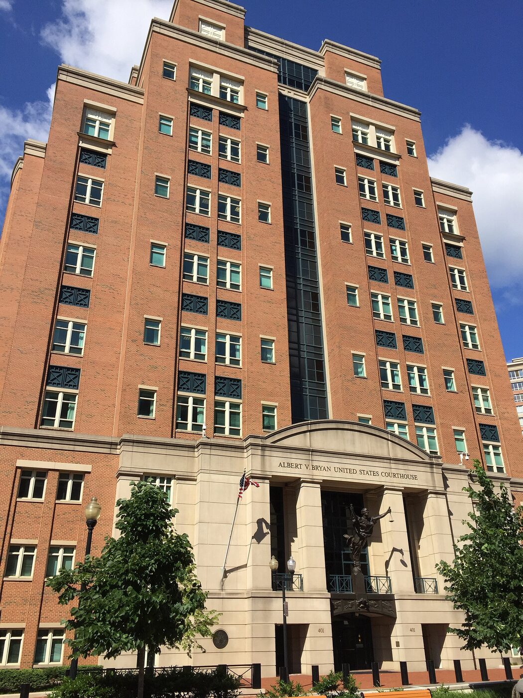 The federal courthouse in Alexandria, Virginia